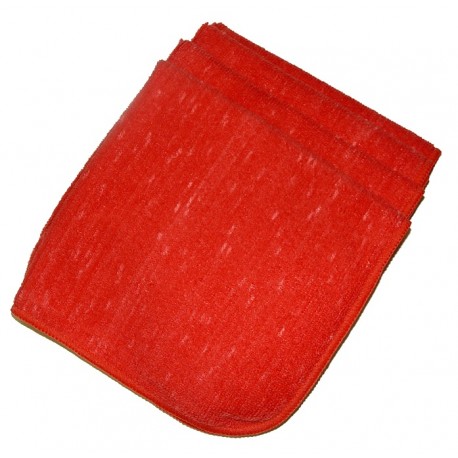 1 Case(200) 16x16 Fluffy Terry Cloth, No-bleed Red, Chip Dyed