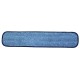 24 inch Wet Mop Pad - Blue - Rectangular - Piped - Hook and Loop Fastener 24"