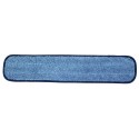 24 inch Wet Mop Pad - Blue - Rectangular - Piped - Hook and Loop Fastener Style