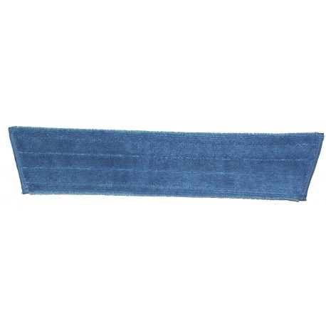 24 inch Wet Mop Pad - Blue - Trapezoid - Fold Over - Hook and Loop Fastener 24"