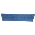 24 inch Wet Mop Pad - Blue - Trapezoid - Fold Over - Hook and Loop Fastener Style