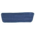 17 inch Dry Mop Pad - Blue - Trapezoid - Stitched Edges