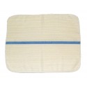 14x18 inch Ribbed Bar Towels - White w/Lt. Blue Stripes - Rounded Corners